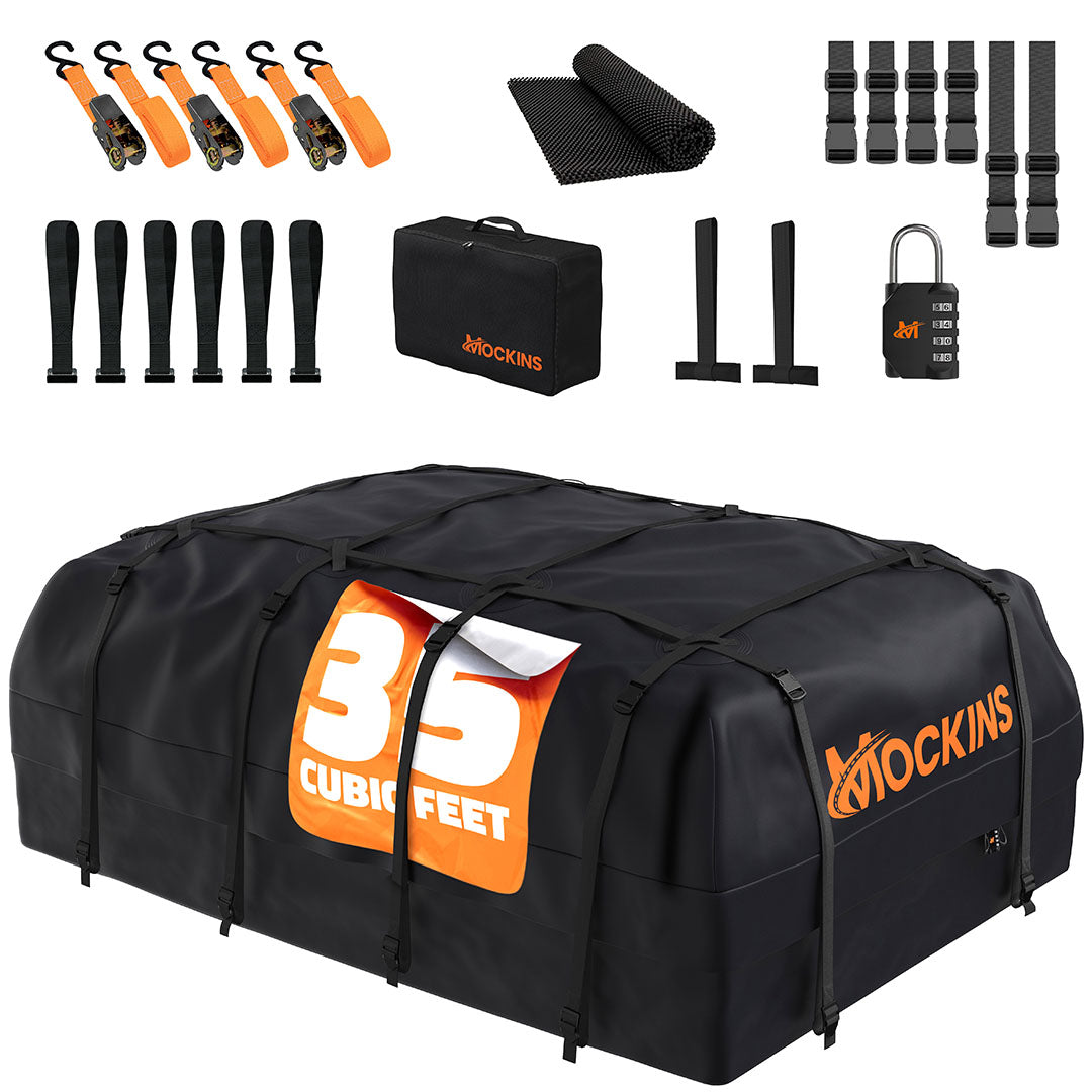 35 Cu Ft. Black Waterproof Roof Cargo Bag 60"x42"x24"