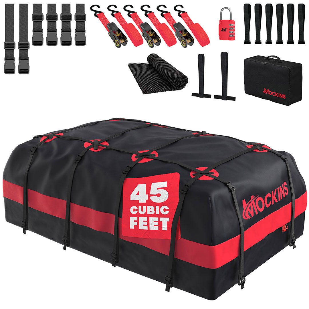 45 Cu Ft. Red Waterproof Roof Cargo Bag (75"x 48"x 22")