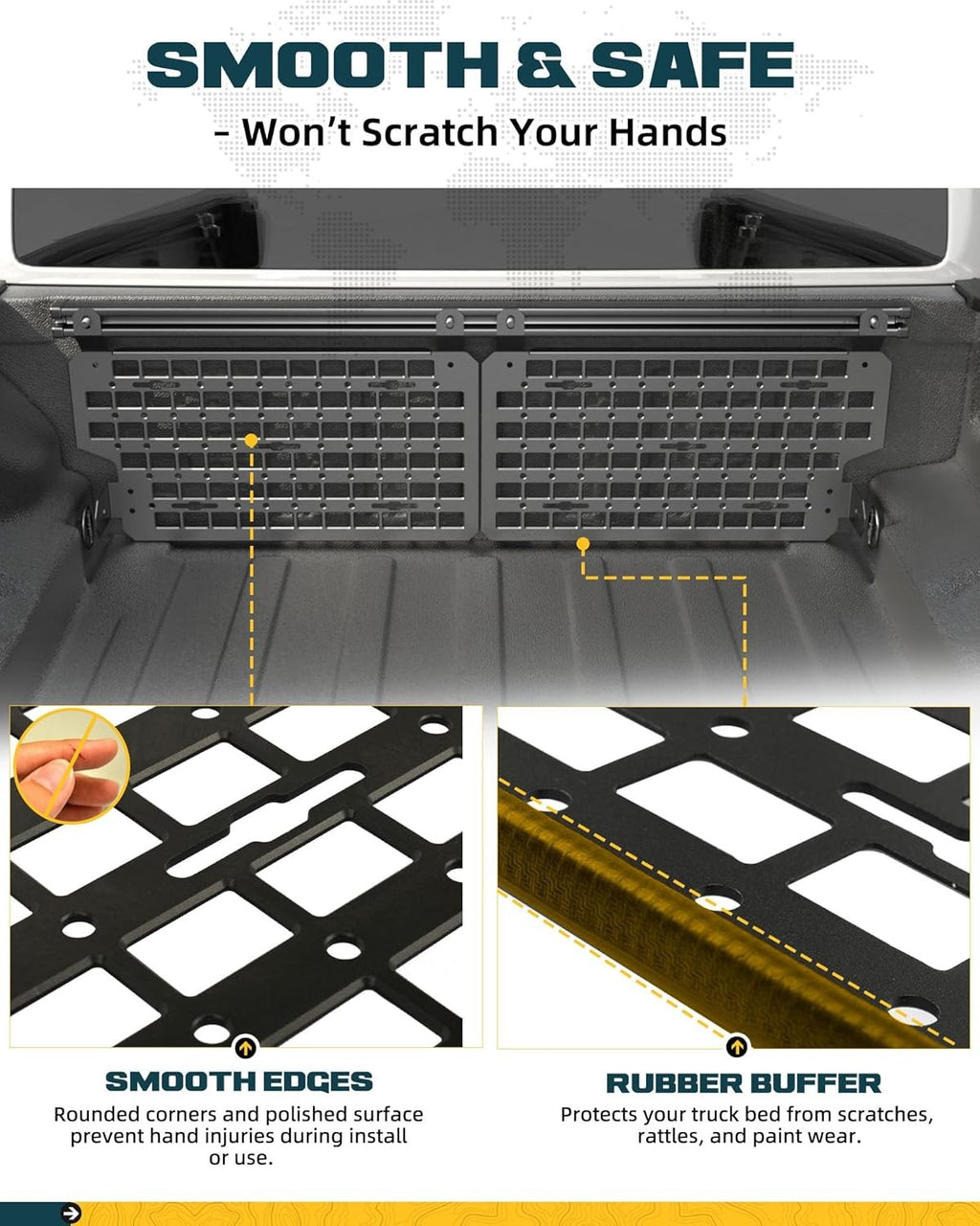 Front & Side Bed MOLLE Panel for Jeep Gladiator/ Ford Maverick/ Chevy Silverado
