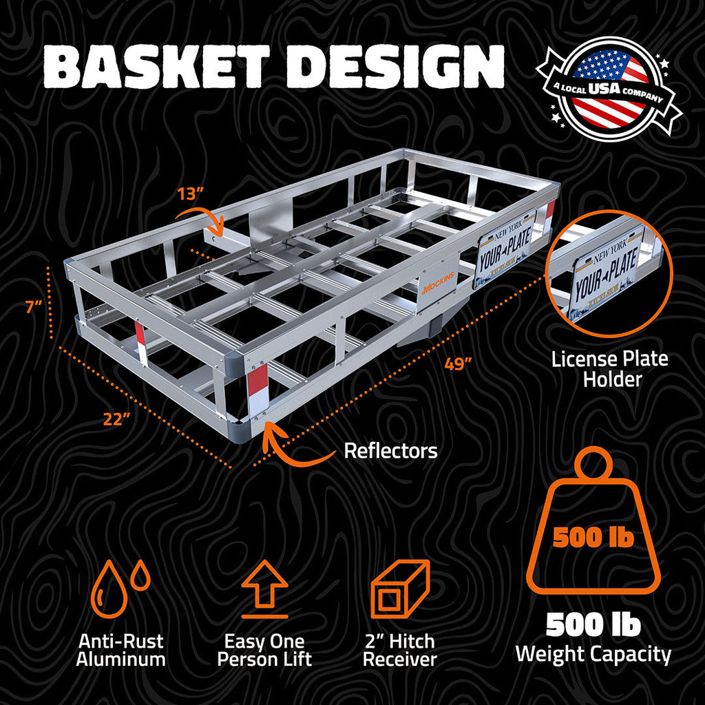 49"x22"x7" Aluminum Hitch Carrier & 20 Cu Ft Cargo Bag