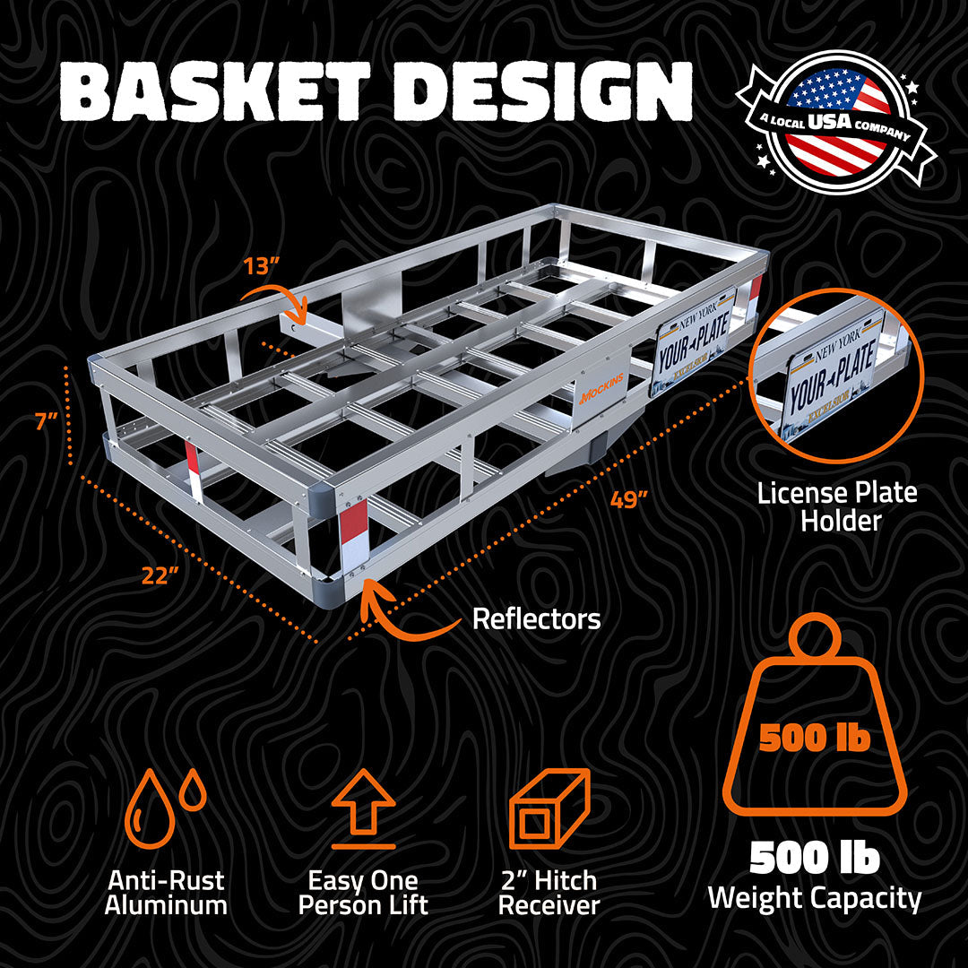 49"x22"x7" Aluminum Hitch Carrier & 20 Cu Ft Cargo Bag