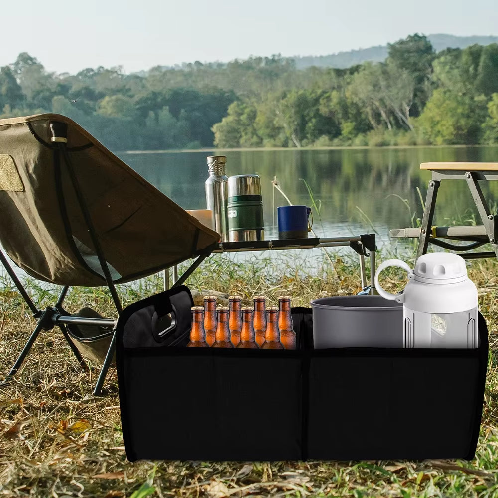 35L Foldable Portable Car Storage Box - Multi-Functional Space-Saving Solution for Vehicles and Outdoor Activities