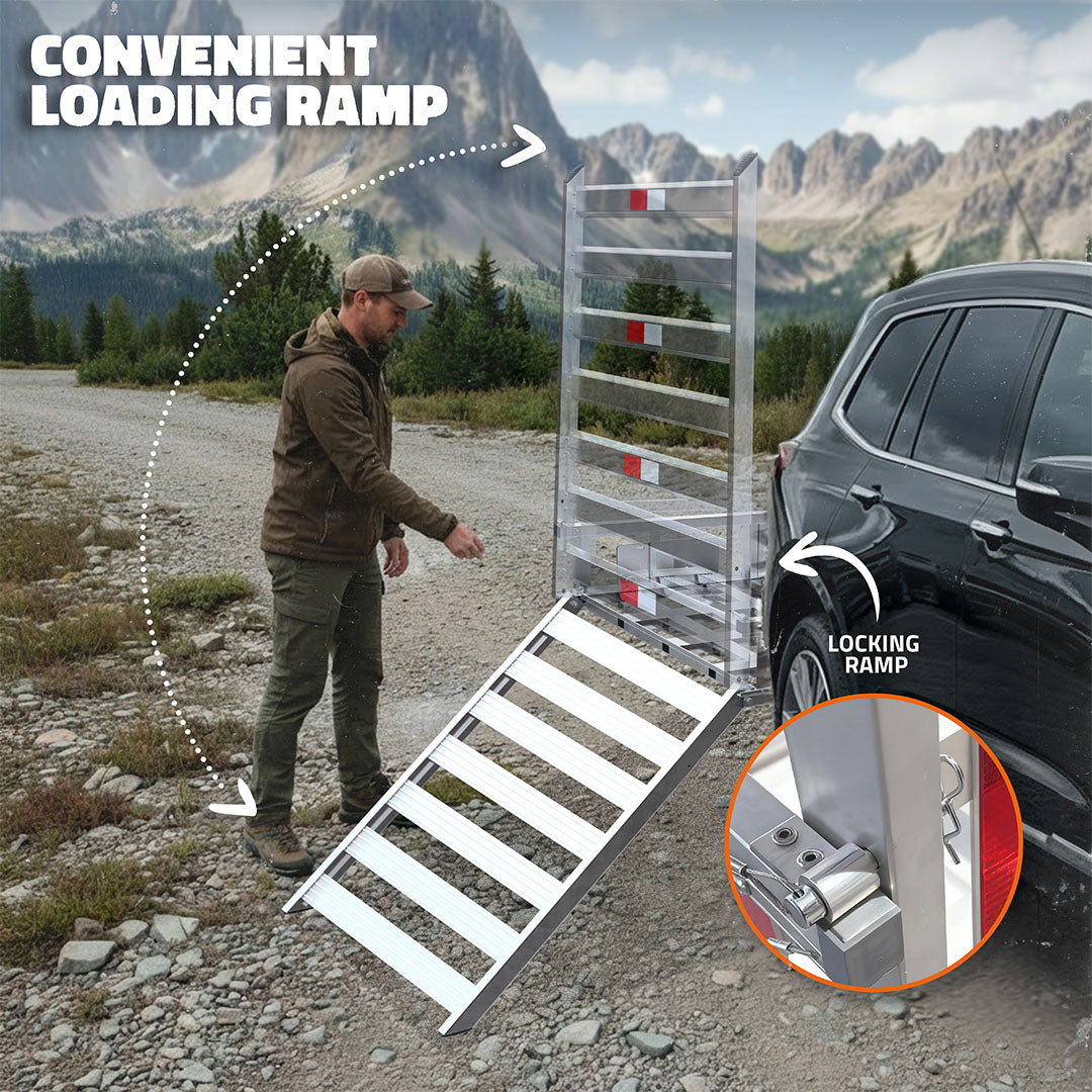 50"x29"x8" Aluminum Hitch Carrier with Ramp