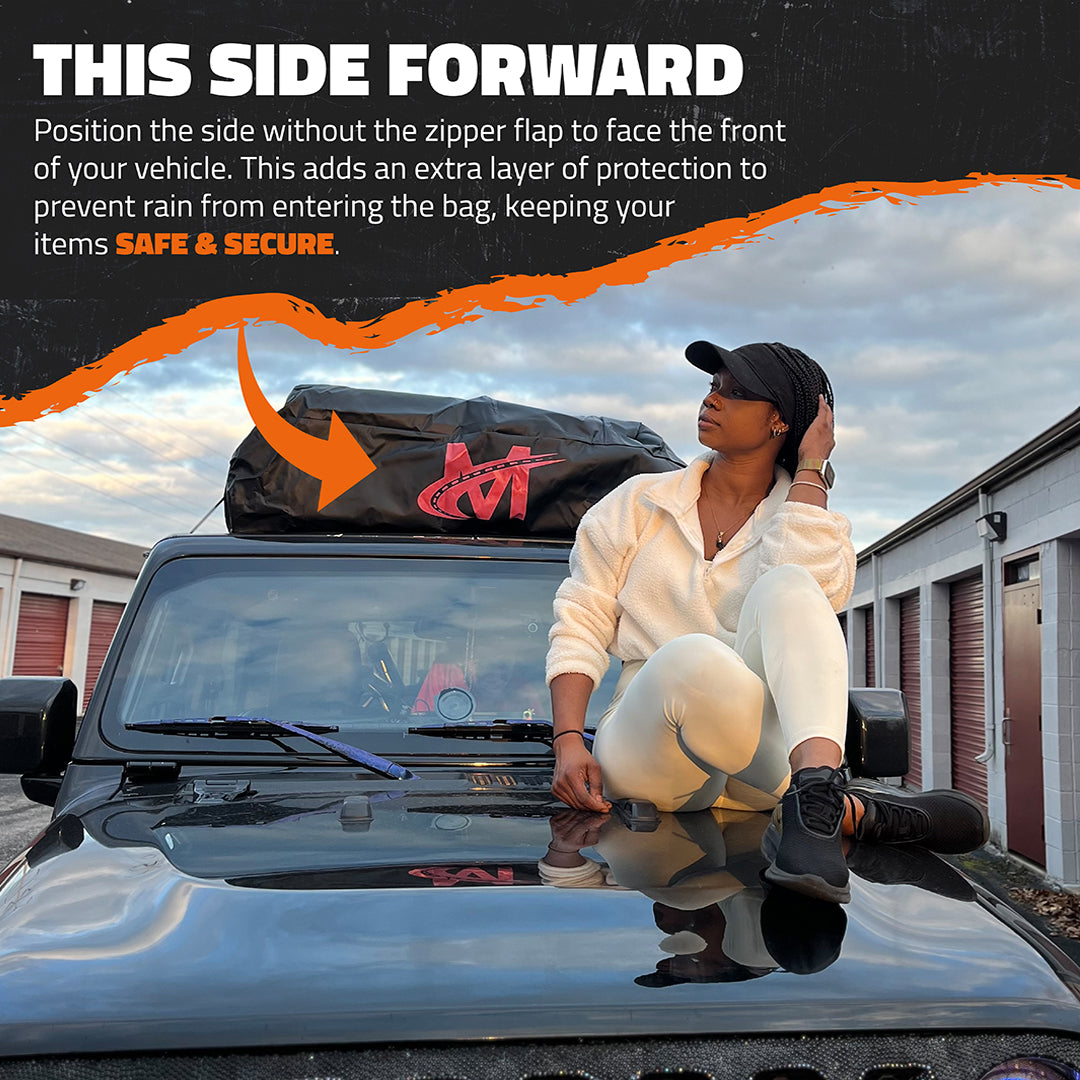 45 Cu Ft. Red Waterproof Roof Cargo Bag (75"x 48"x 22")