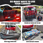 70"x30"x6" XL Hitch Carrier + Rear Lights & 40 Cu Ft Cargo Bag