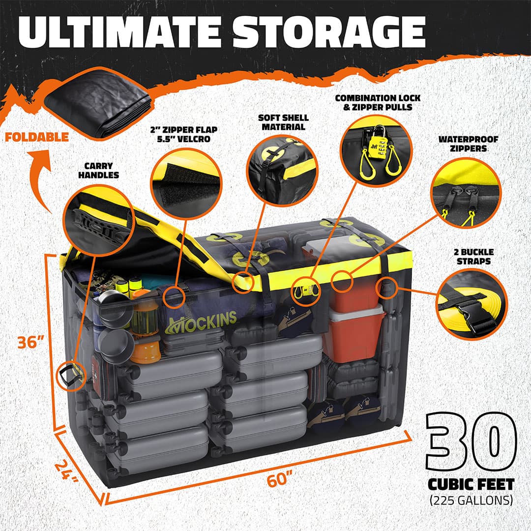 60"x24"x14" High Rail Hitch Carrier & 30 Cu Ft Cargo Bag