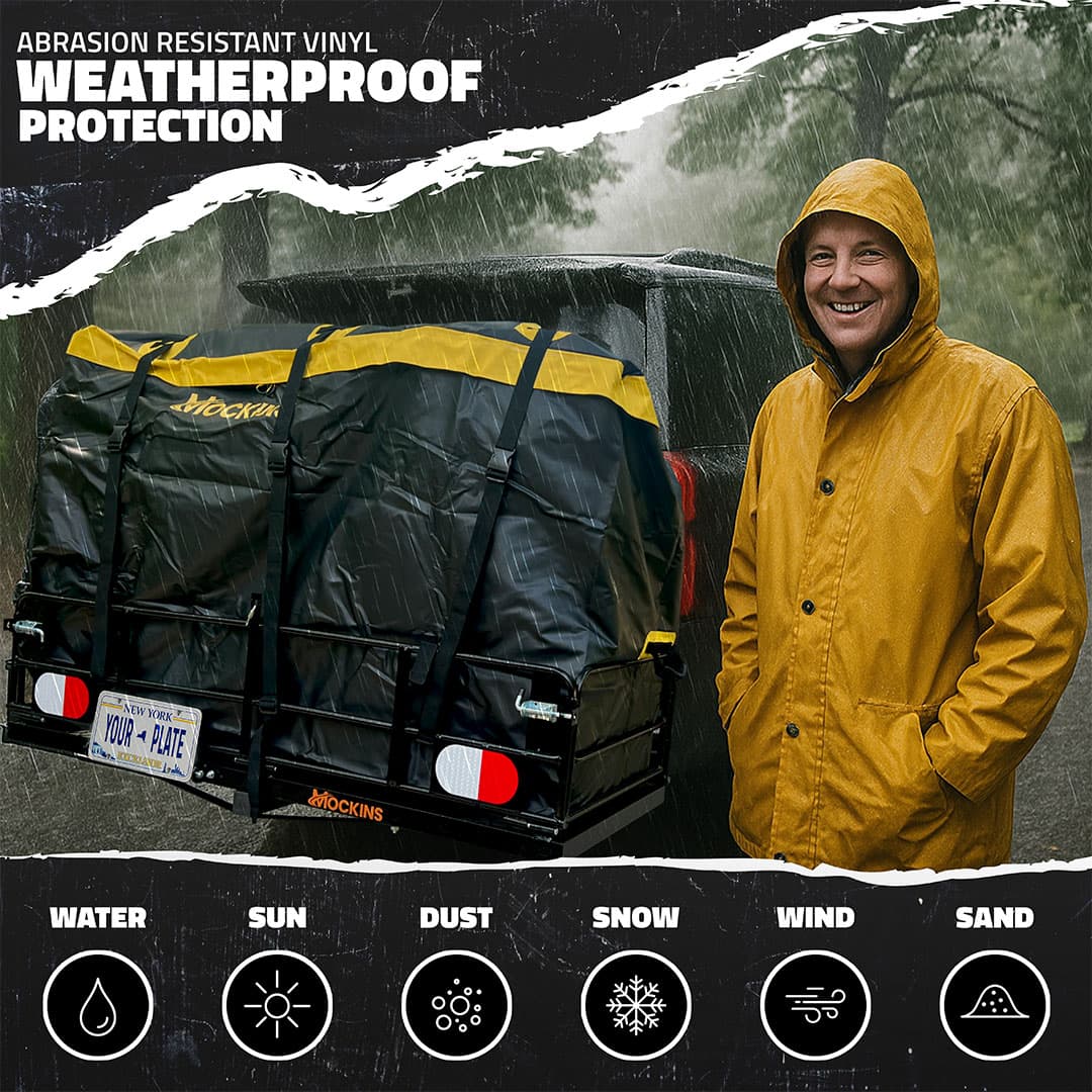 60"x24"x14" High Rail Hitch Carrier & 30 Cu Ft Cargo Bag