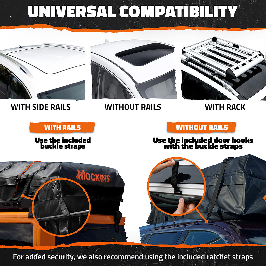 35 Cu Ft. Black Waterproof Roof Cargo Bag 60"x42"x24"