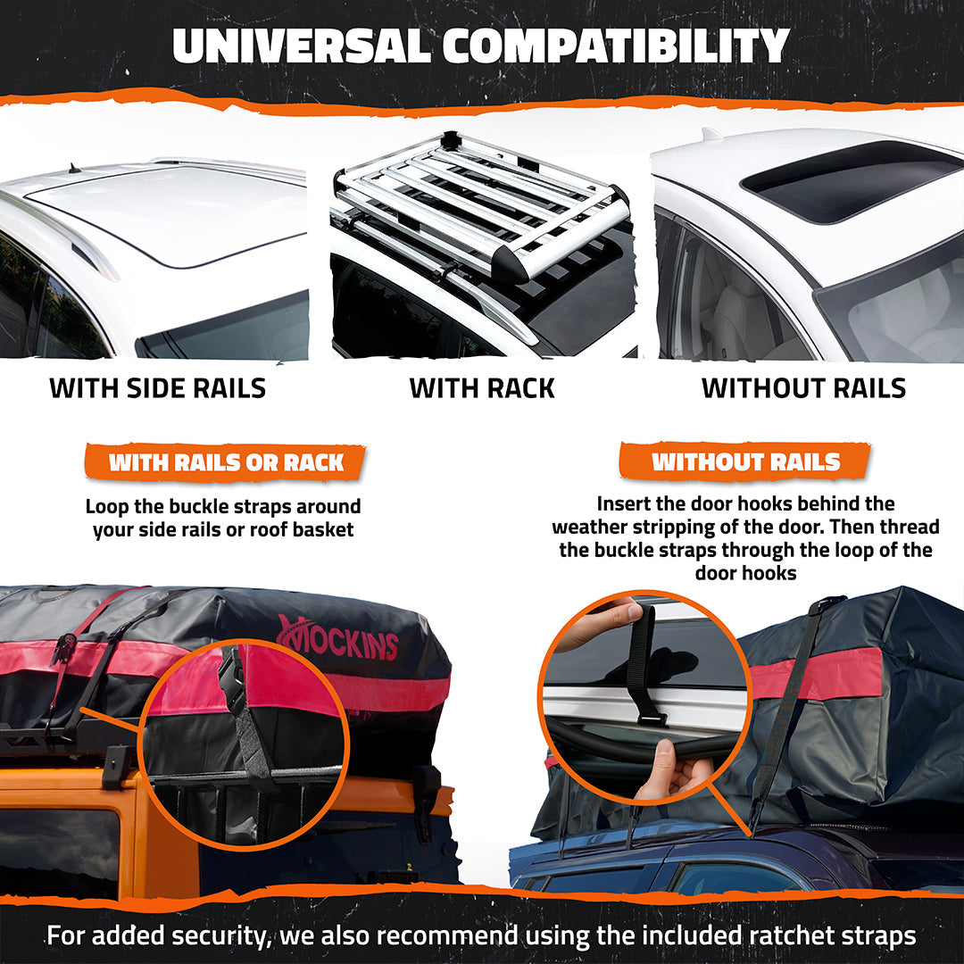 45 Cu Ft. Red Waterproof Roof Cargo Bag (75"x 48"x 22")