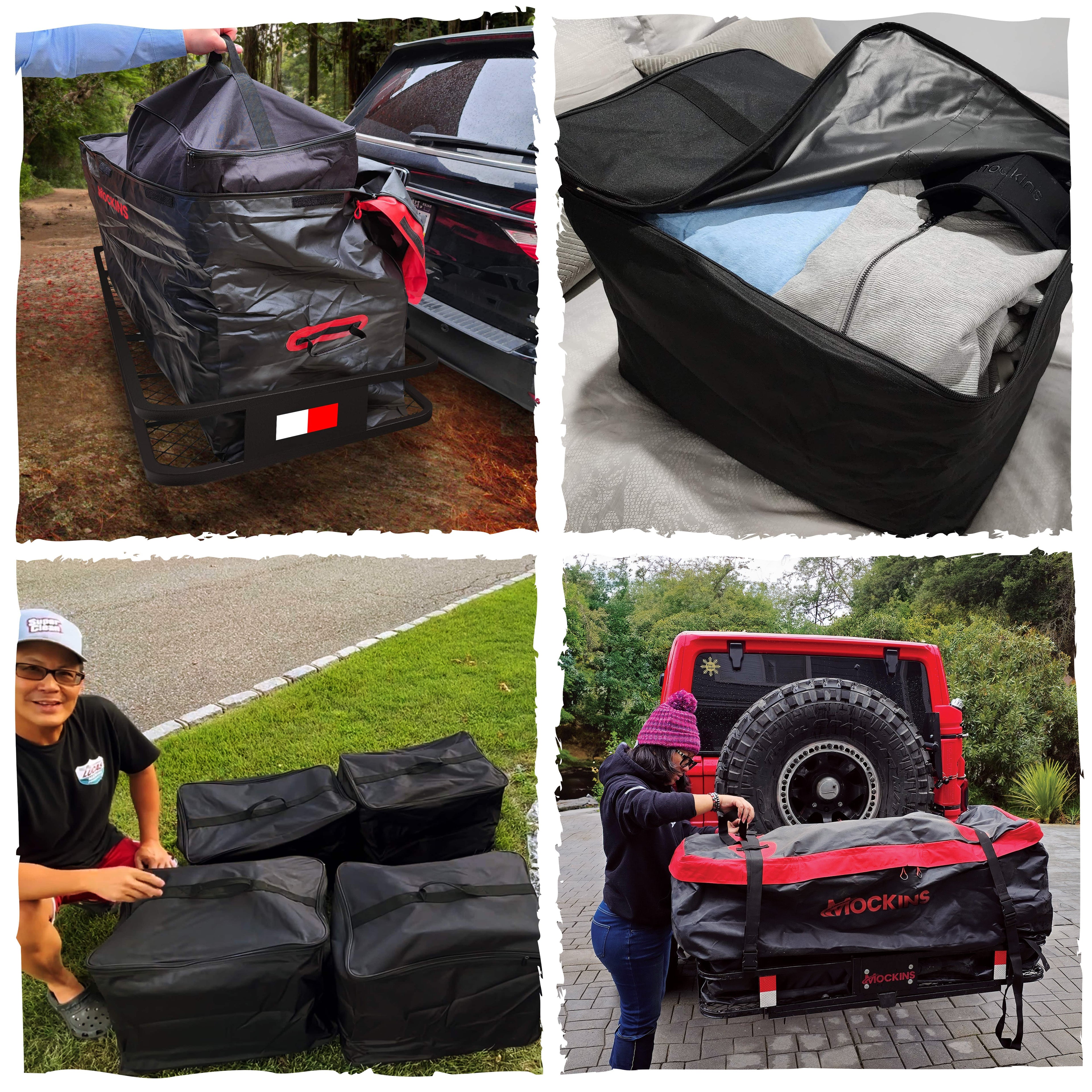 48"x18"x6" Hitch Carrier & 15 Cu Ft Cargo Bag + Packing Cubes