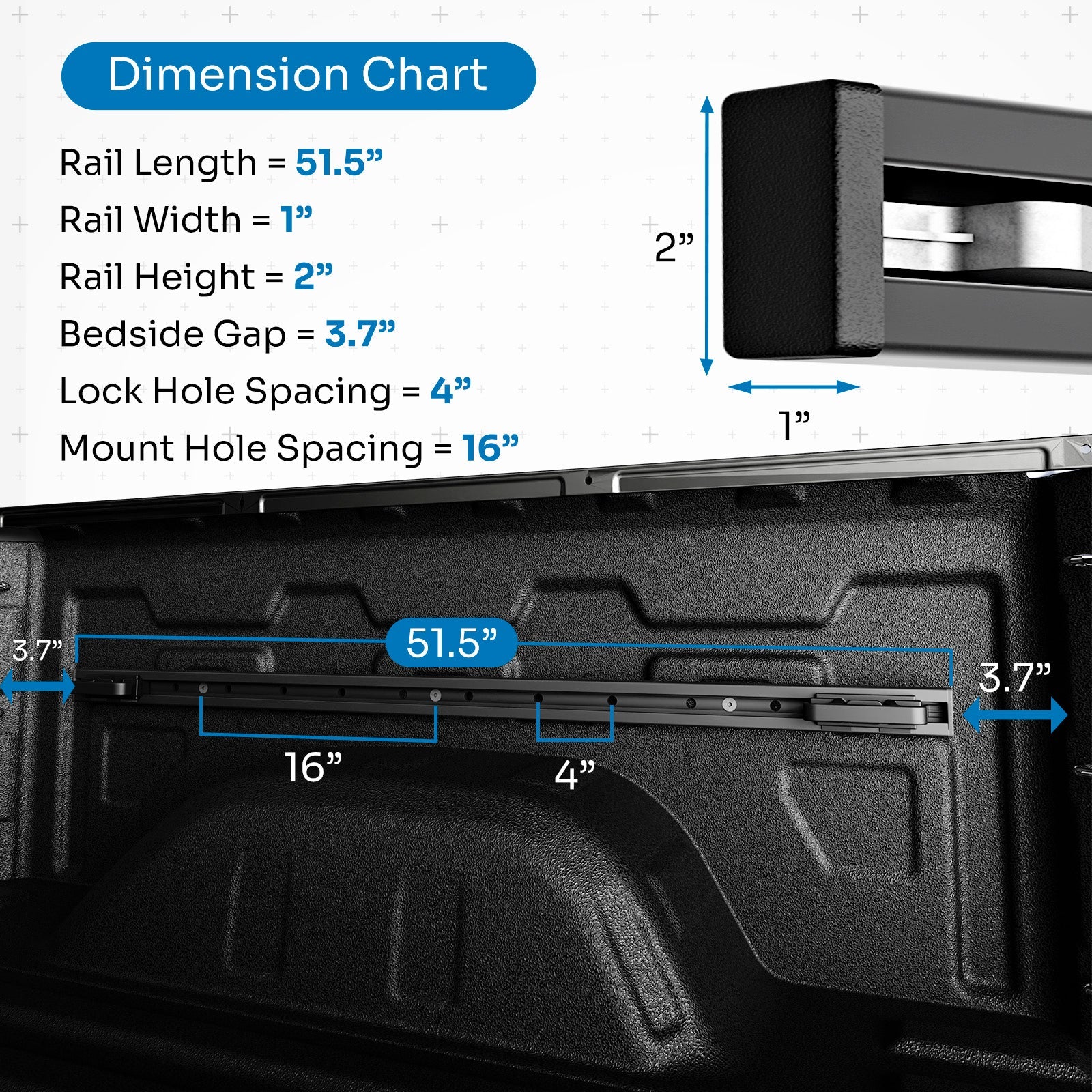 Integral Rails - Bedside Rail System - Chevrolet Silverado & GMC Sierra 2500/3500 (2020+ 6'9" Bed Only)