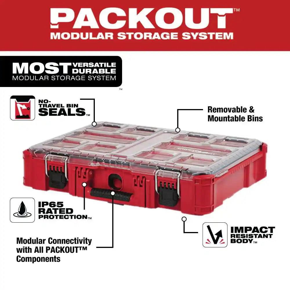 PACKOUT 11-Compartment Impact Resistant Portable Small Parts Organizer