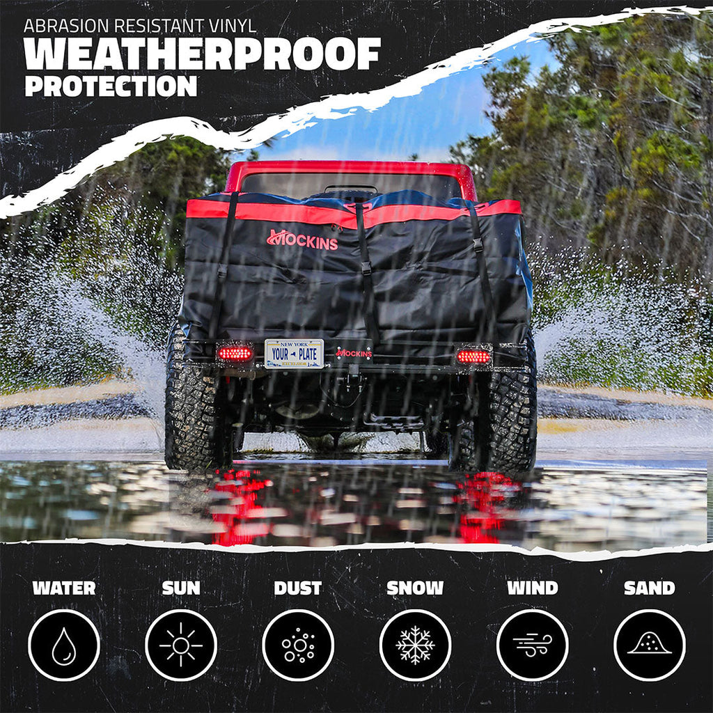70"x30"x6" XL Hitch Carrier + Rear Lights & 40 Cu Ft Cargo Bag