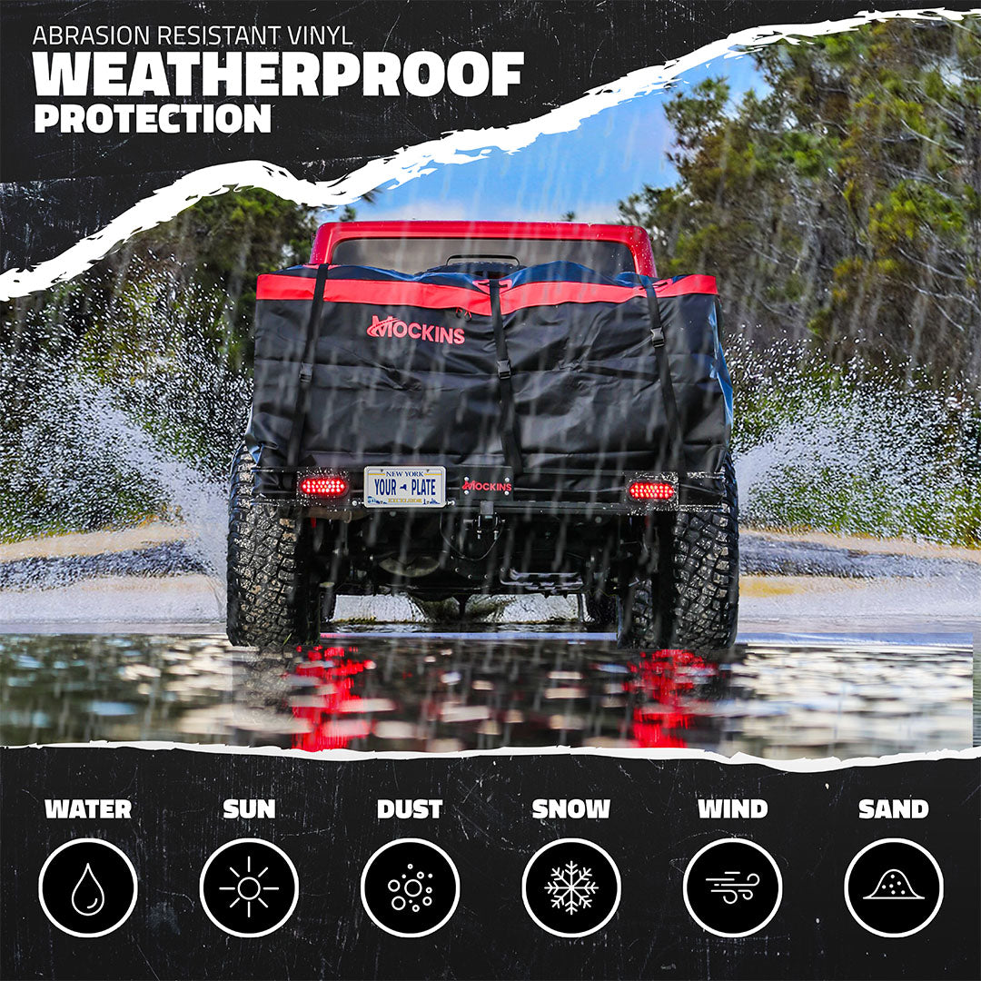 70"x30"x6" XL Hitch Carrier + Rear Lights & 40 Cu Ft Cargo Bag