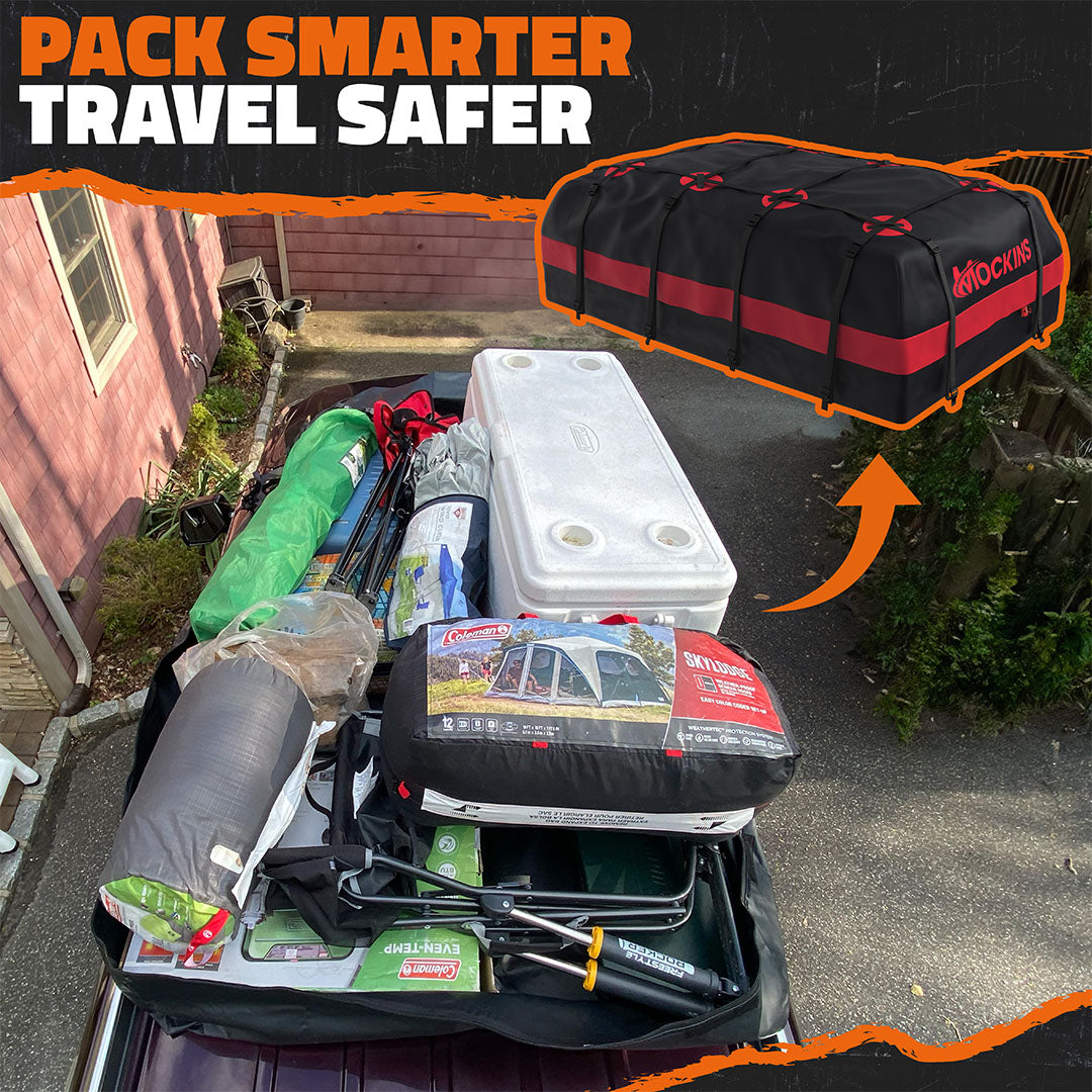 45 Cu Ft. Red Waterproof Roof Cargo Bag (75"x 48"x 22")