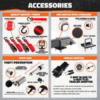 70"x30"x6" XL Hitch Carrier + Rear Lights & 40 Cu Ft Cargo Bag