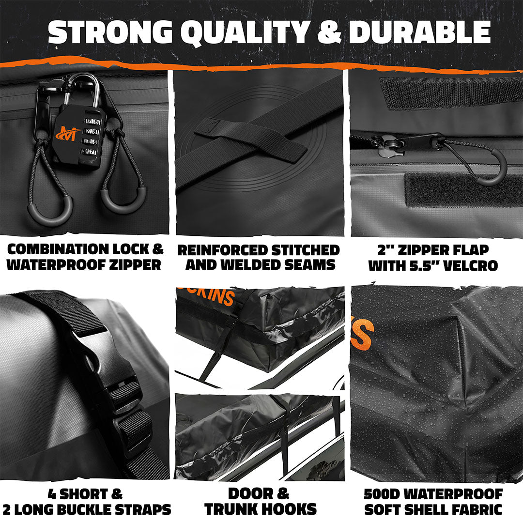 35 Cu Ft. Black Waterproof Roof Cargo Bag 60"x42"x24"