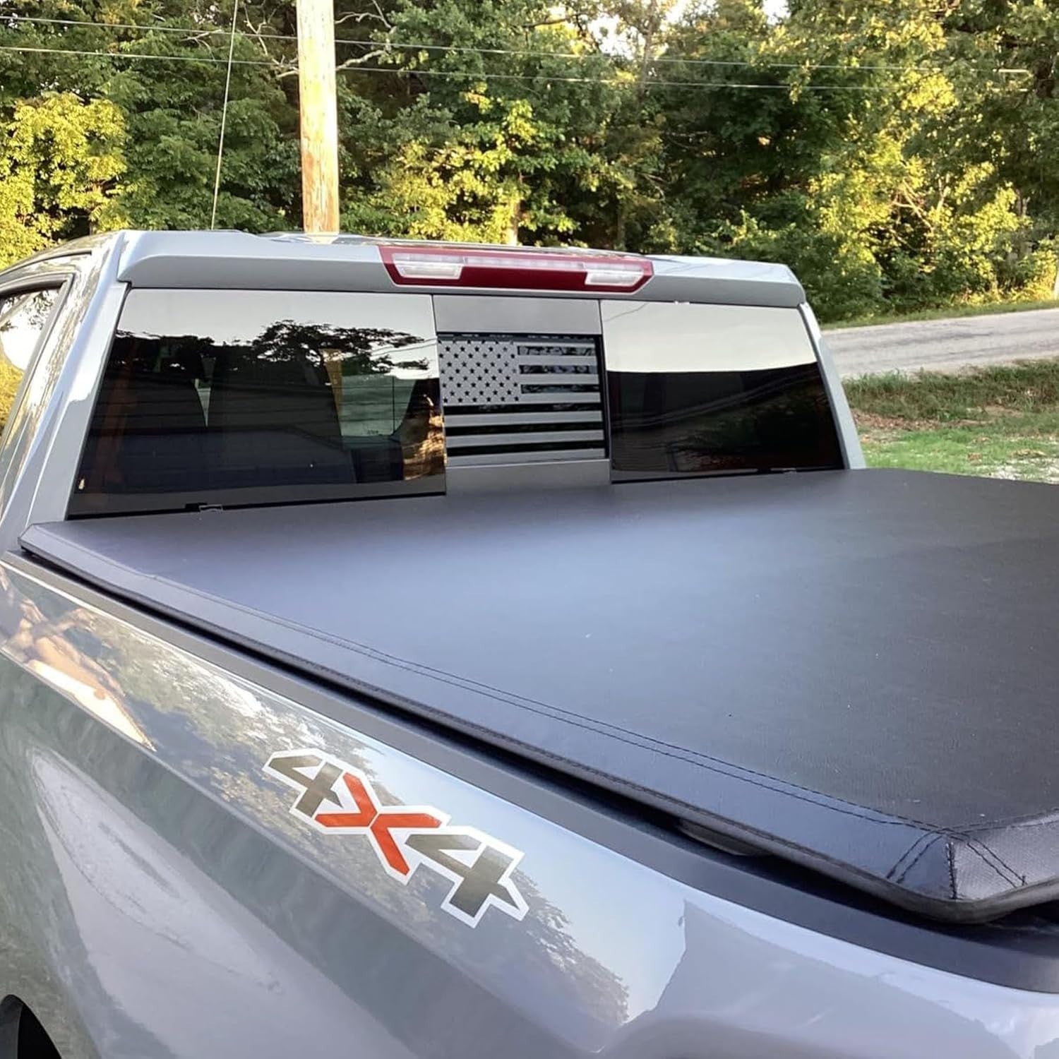 Rear Middle Window American Flag Decal