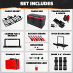 70"x30"x6" XL Hitch Carrier + Rear Lights & 40 Cu Ft Cargo Bag