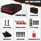 45 Cu Ft. Red Waterproof Roof Cargo Bag (75"x 48"x 22")
