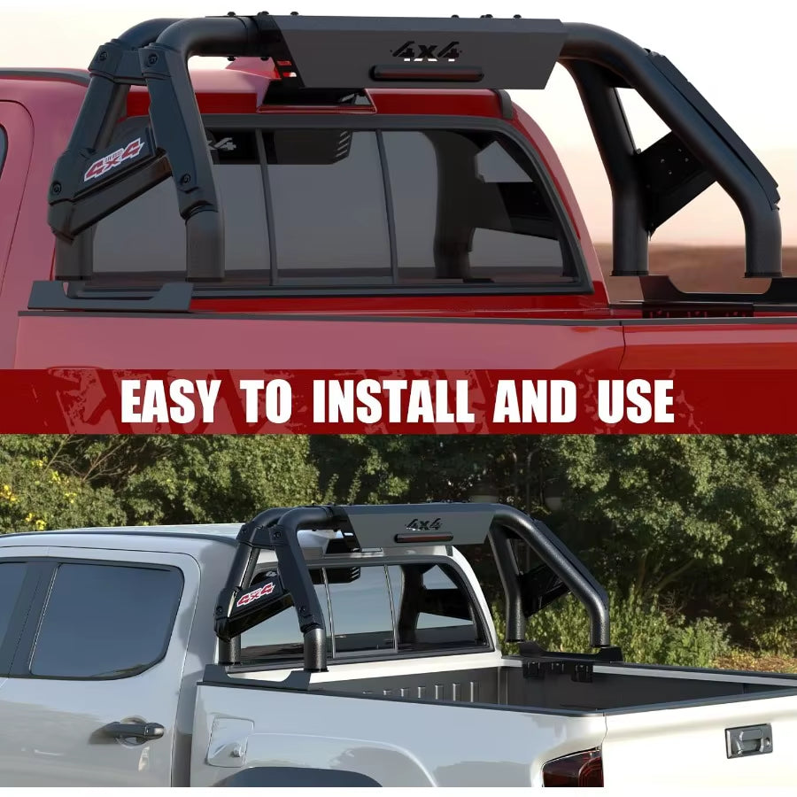Universal Truck Bed Roll Bar with Adjustable Sport Bar and Chase Rack for Enhanced Cargo Security and Offroad 