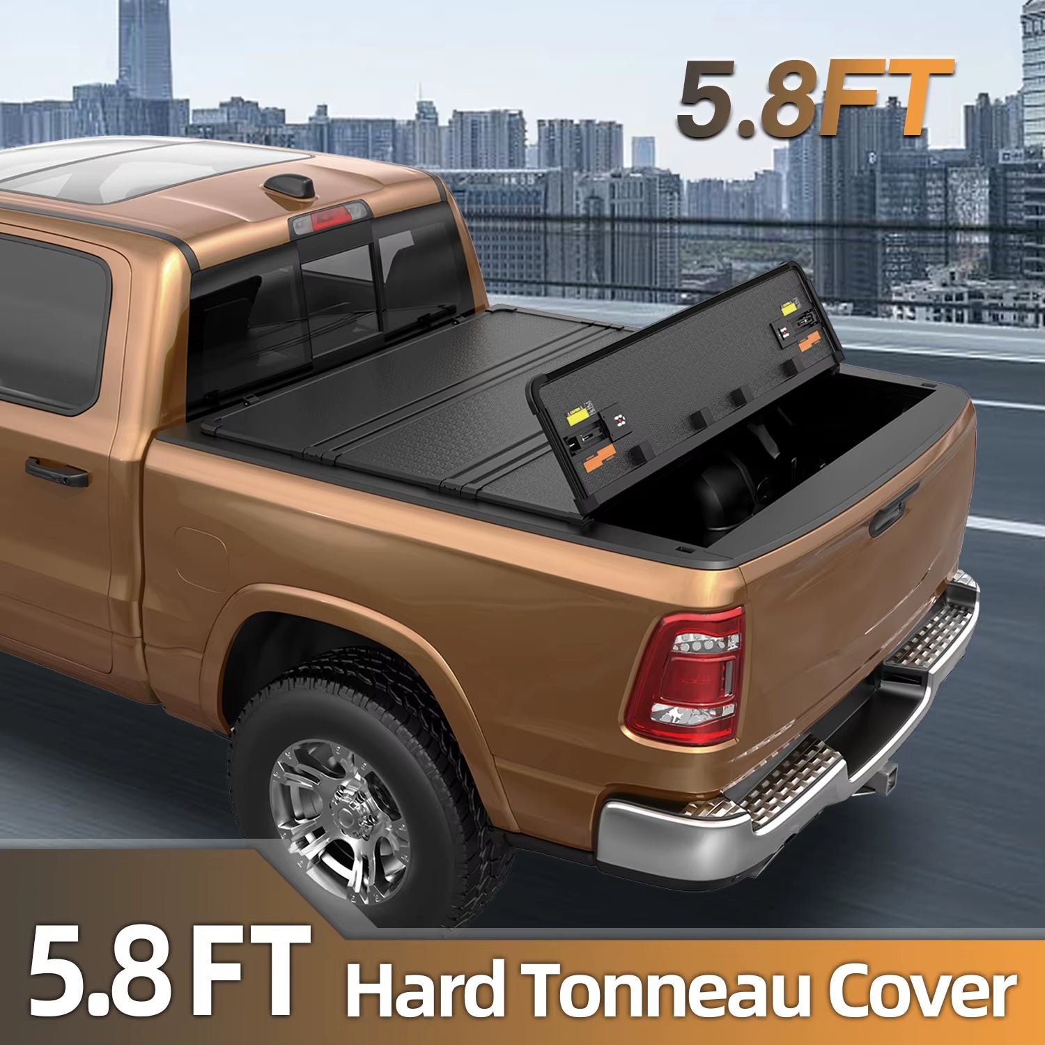 4-Fold 5.7FT / 5.8FT Hard Truck Bed Tonneau Cover for 2009-2026 Dodge Ram 1500