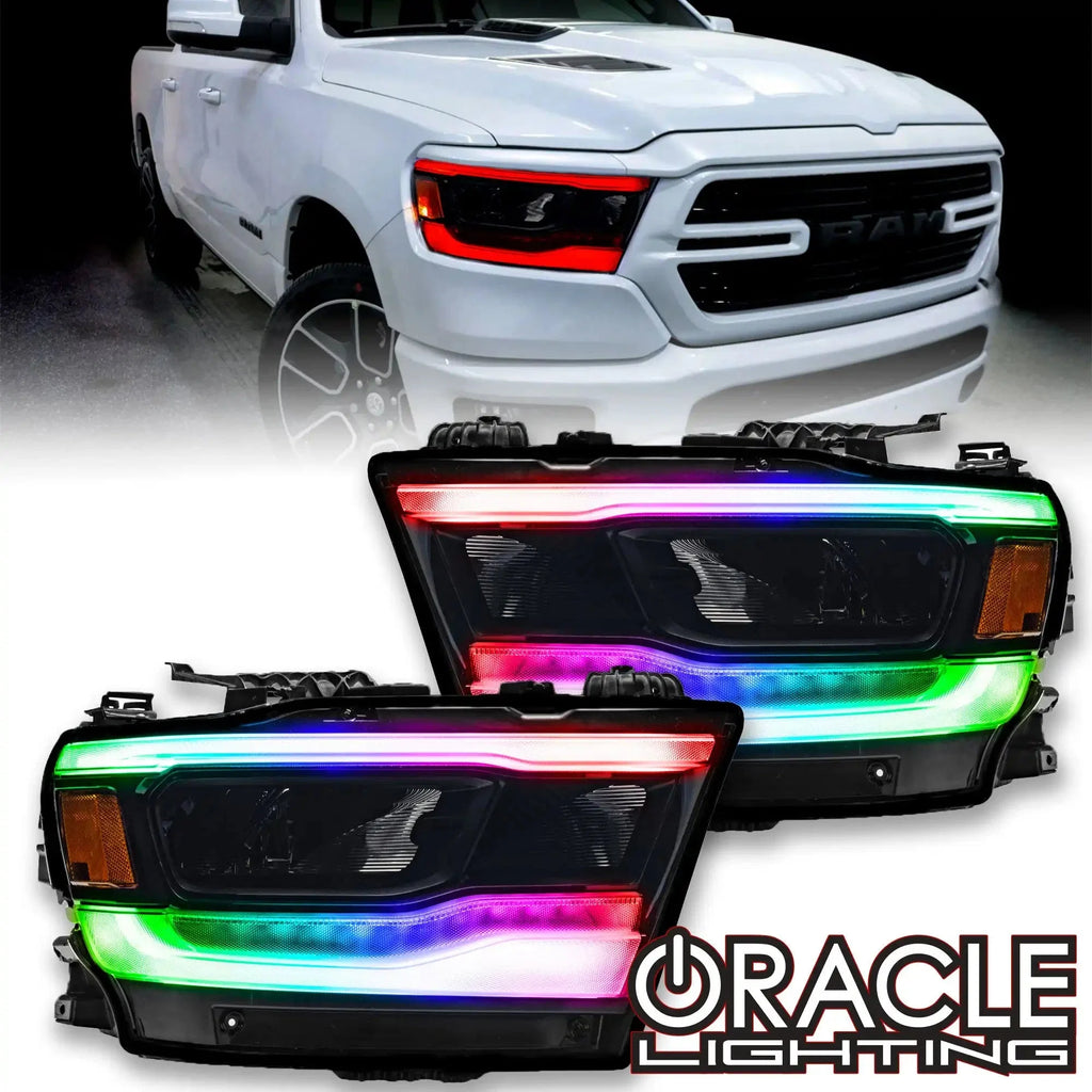 ORACLE Lighting 2019-2024 Dodge RAM 1500 ColorSHIFT RGB+W Headlight DRL Upgrade Kit - Reflector LED Headlights