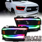 ORACLE Lighting 2019-2024 Dodge RAM 1500 ColorSHIFT RGB+W Headlight DRL Upgrade Kit - Reflector LED Headlights
