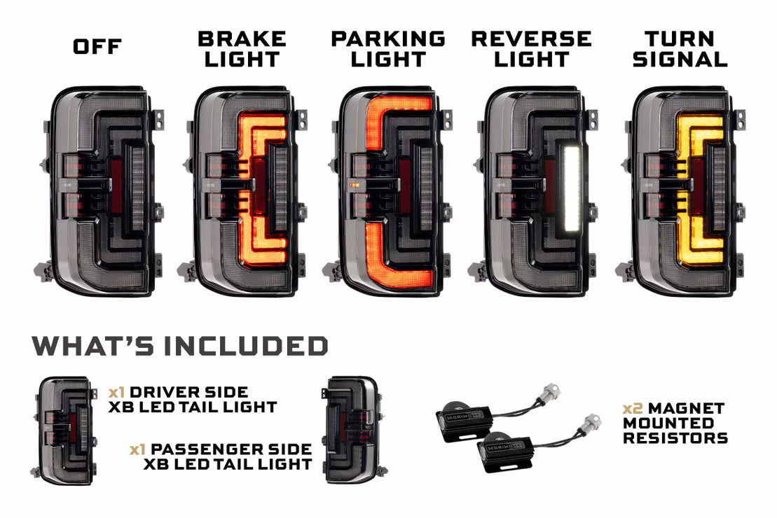 Morimoto Ford Bronco (2021+) XB LED Low Profile Tail Lights (Red)