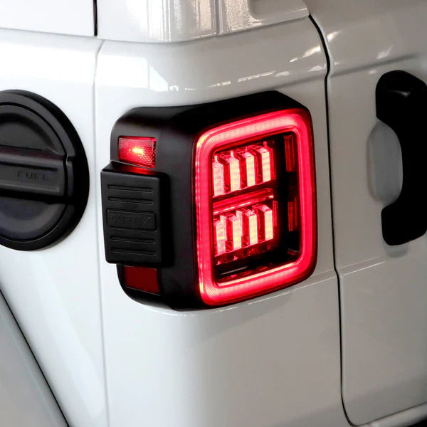AlphaRex 18-25 Jeep Wrangler JL NOVA-Series Prismatic LED Tail Lights Alpha-Black