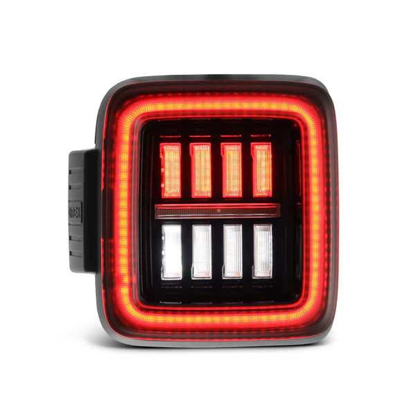 AlphaRex 18-25 Jeep Wrangler JL NOVA-Series Prismatic LED Tail Lights Alpha-Black
