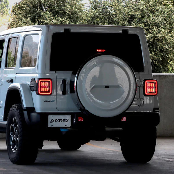AlphaRex 18-25 Jeep Wrangler JL NOVA-Series Prismatic LED Tail Lights Alpha-Black