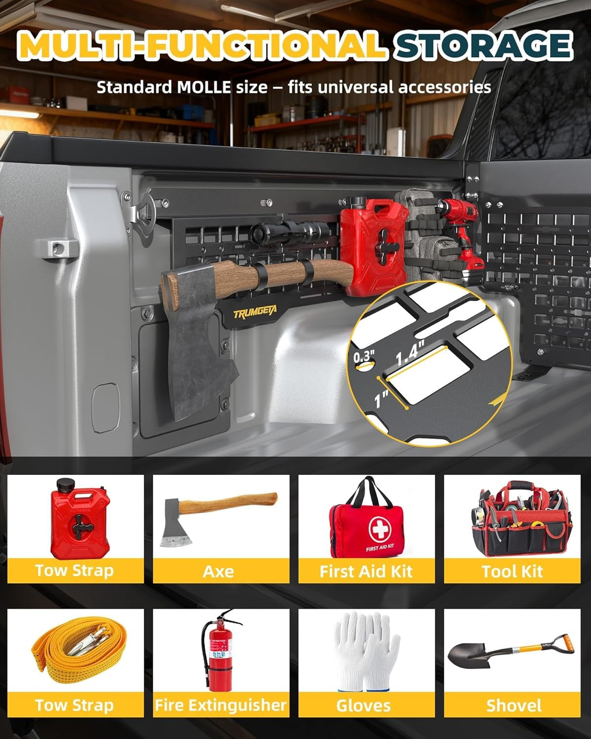Front & Side Bed MOLLE Panel for Jeep Gladiator/ Ford Maverick/ Chevy Silverado