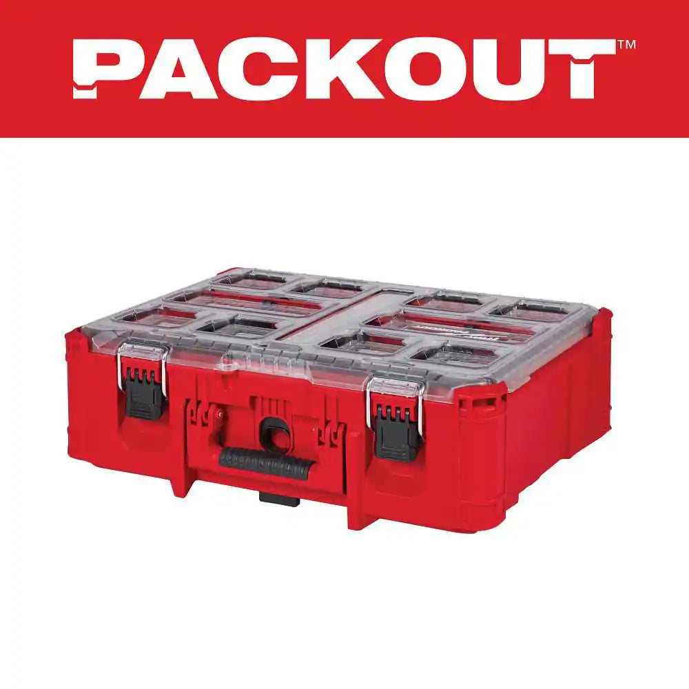 PACKOUT 20 In. Deep Small Parts Organizer with 6 Compartments and Quick Adjust Dividers