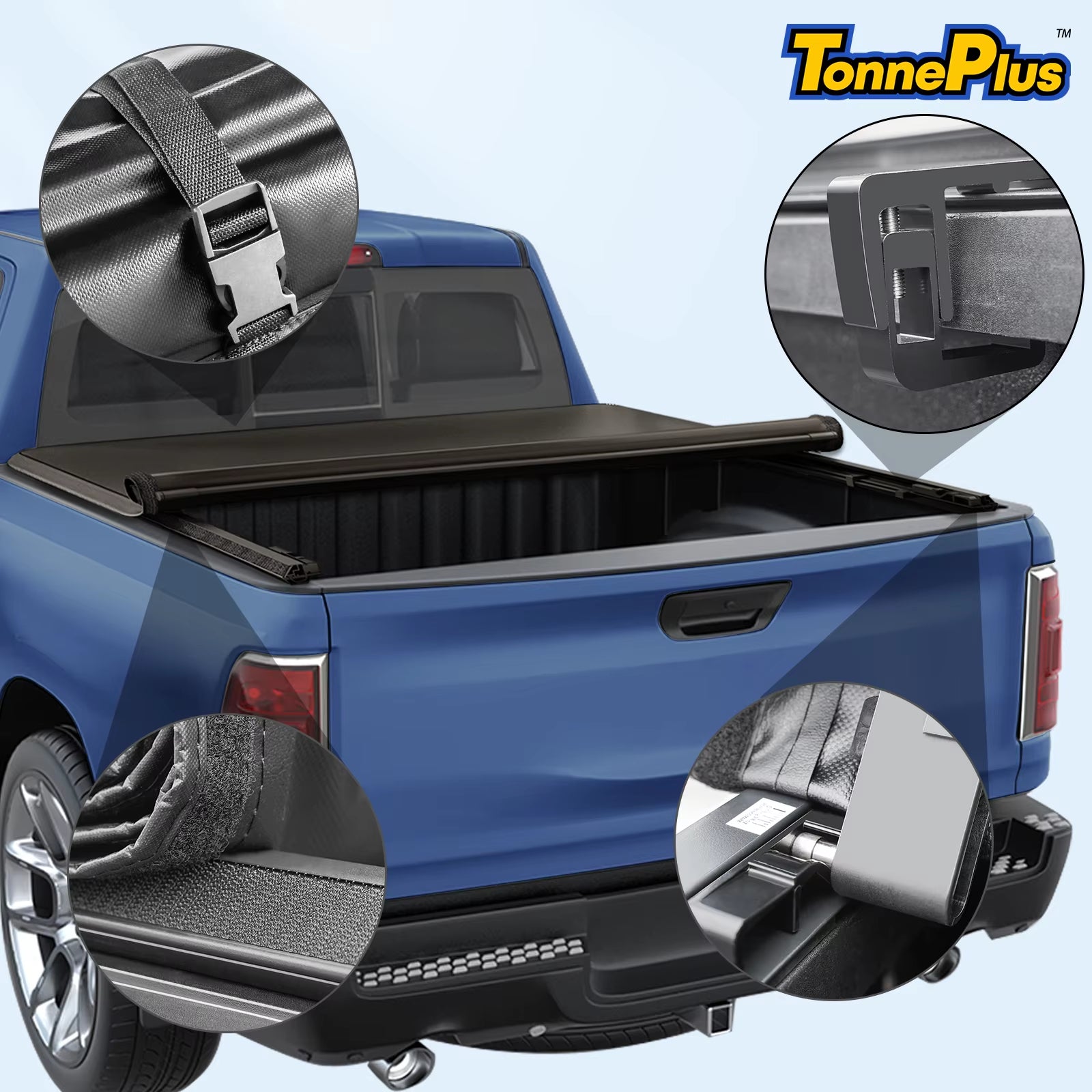 Tonneplus Soft Roll-Up Tonneau Cover Truck Bed Cover for 2004-2014 F150 & 2006-2014 Mark LT 5.5FT Bed ; Lightning 5.5' (67") Bed