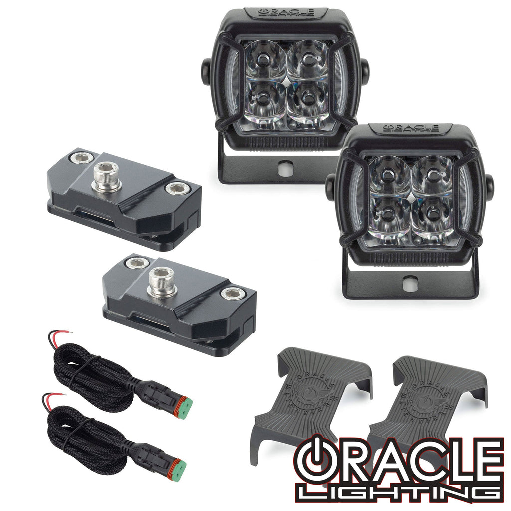 Universal A-Pillar Hood Mount Brackets w/ VEGA™ Series 4 Spotlights