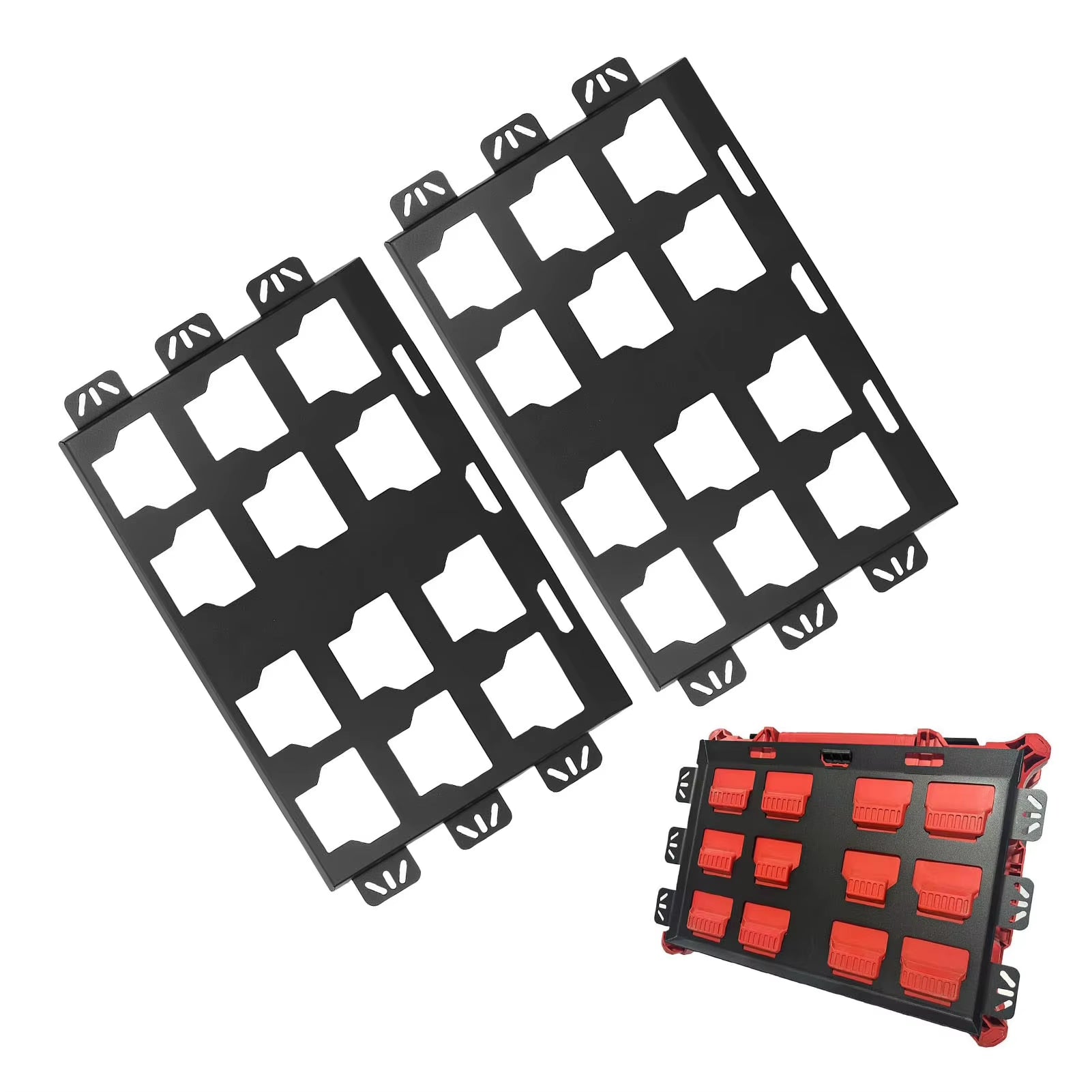 2 Pcs Toolbox Mounting Plate Suitable for Packout Toolbox Wall or Floor Mount Metal Mounting Base