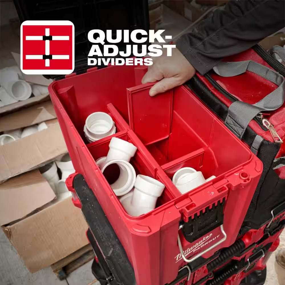 PACKOUT 10 In. Compact Portable Tool Box with Adjustable Dividers and Interior Storage Tray
