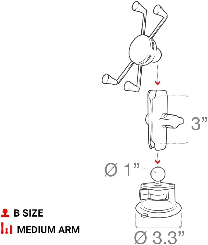 X-Grip Cell Phone Mount with RAM Twist-Lock Suction Cup Base (RAM-B-166-UN10U) 