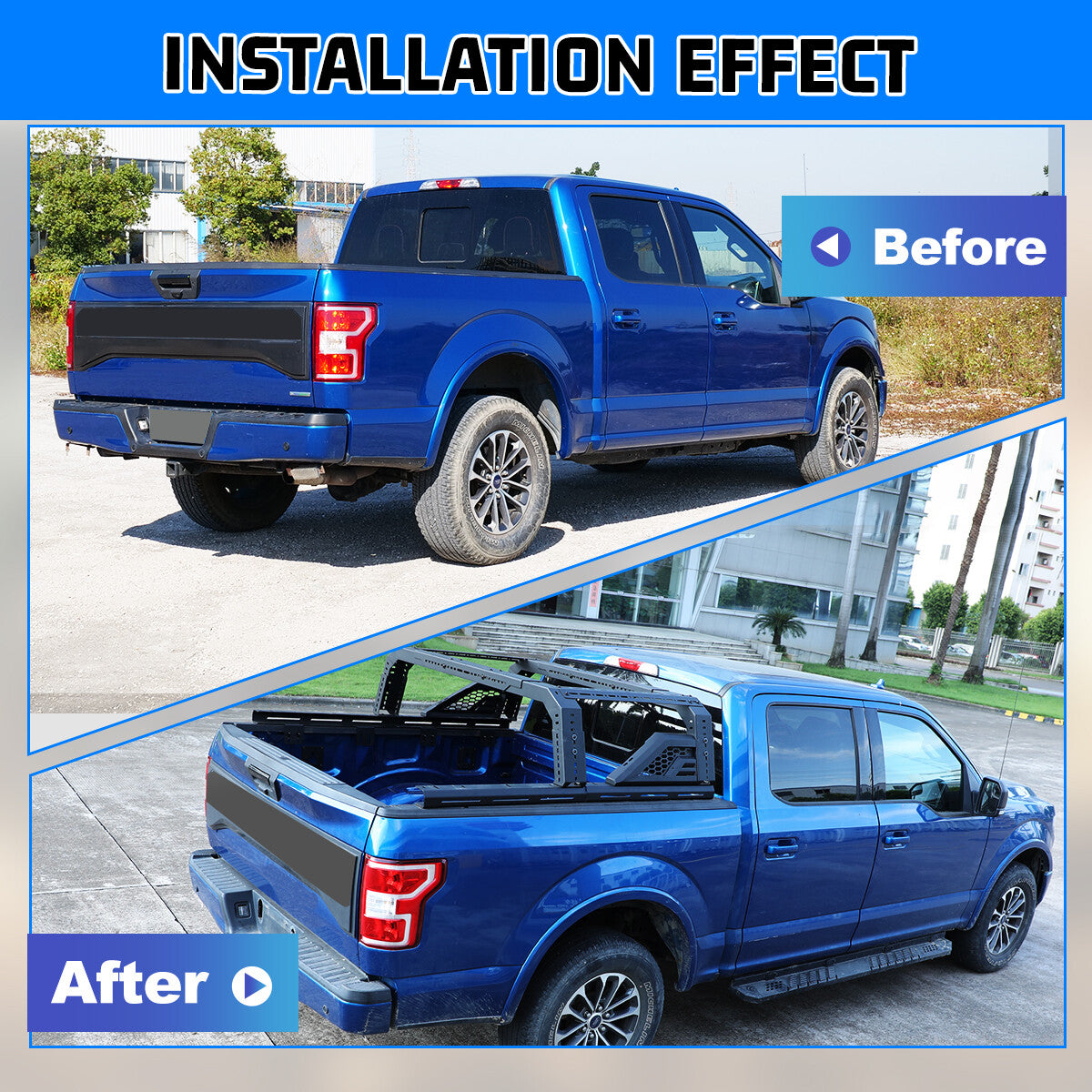 Modular Adjustable Overland Bed Rack Roll Bar for Chevy Ford Toyota Dodge Nissan