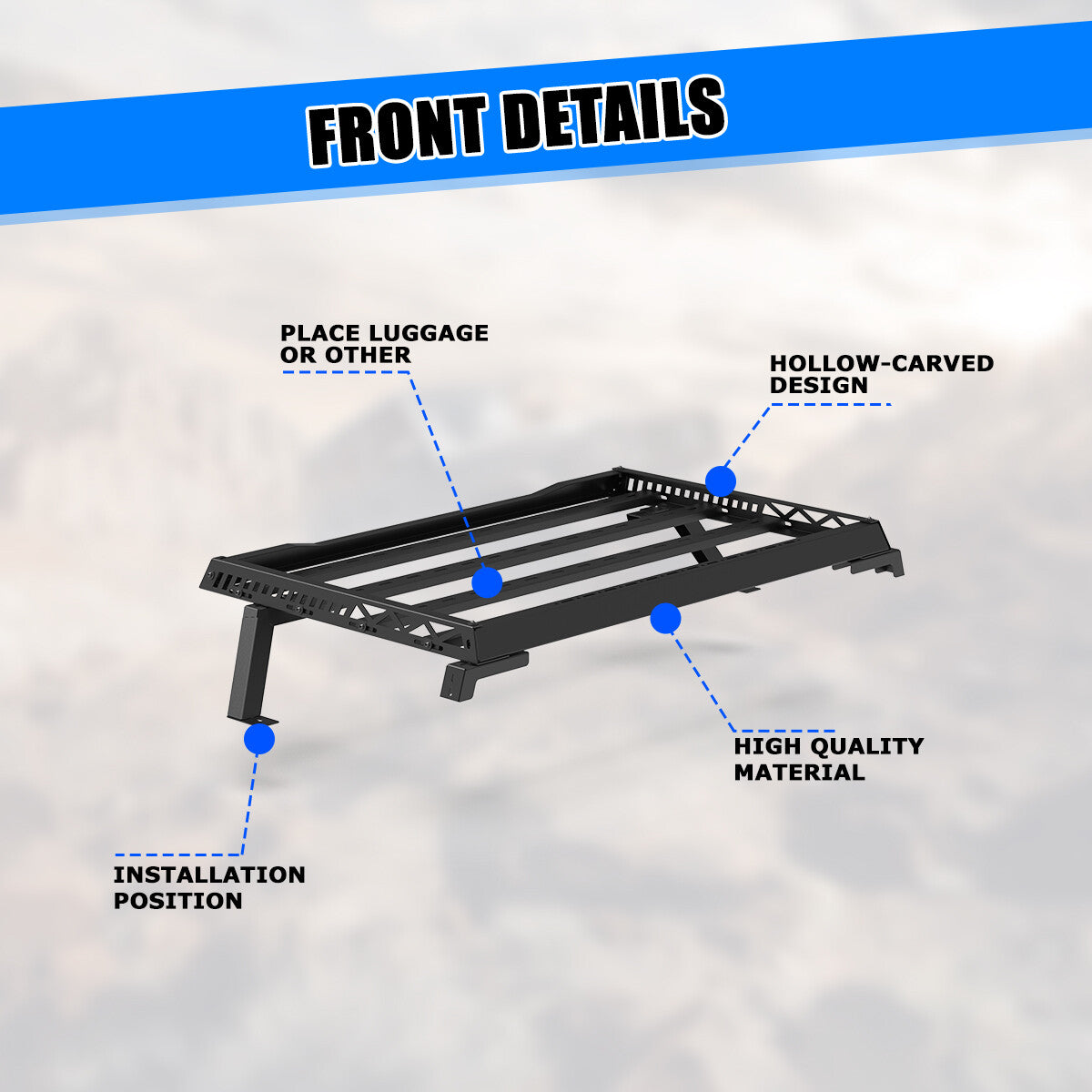 Modular Adjustable Overland Bed Rack Roll Bar for Chevy Ford Toyota Dodge Nissan