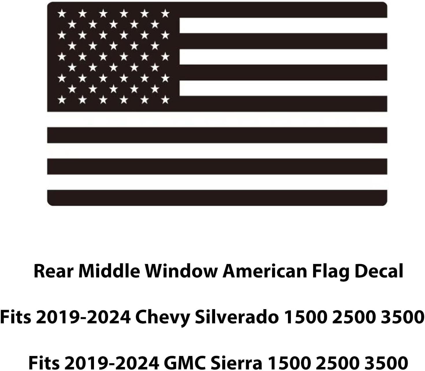 Rear Middle Window American Flag Decal
