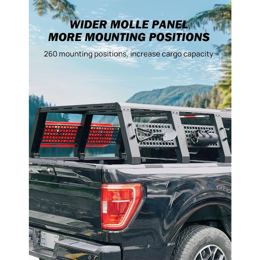 Full Size Truck Bed Rack Overland Bed Rack Compatible with F150 F250 F350 Silverado Sierra Ram 18.8 High Ladder Rack Truck Rack