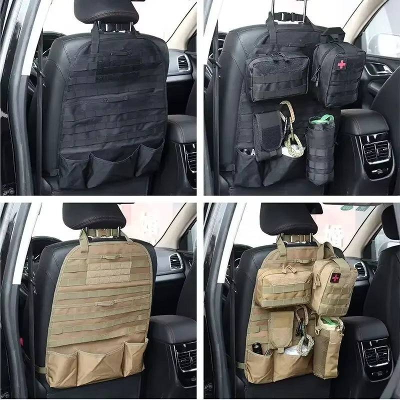 Molle Seat Back Organizer Panel - Storage Pouch - Universal Hunting/Travel Accessories 