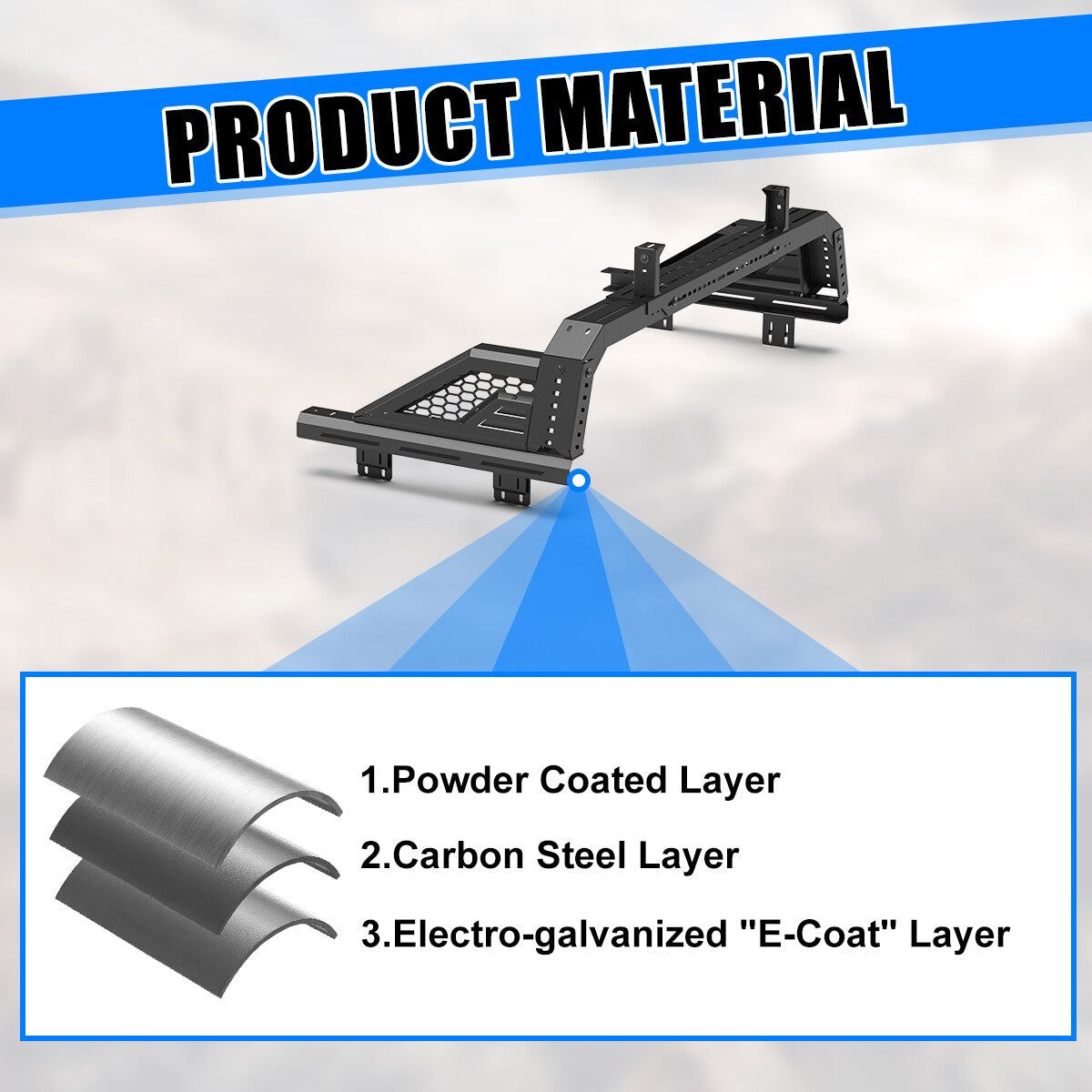 Modular Adjustable Overland Bed Rack Roll Bar for Chevy Ford Toyota Dodge Nissan