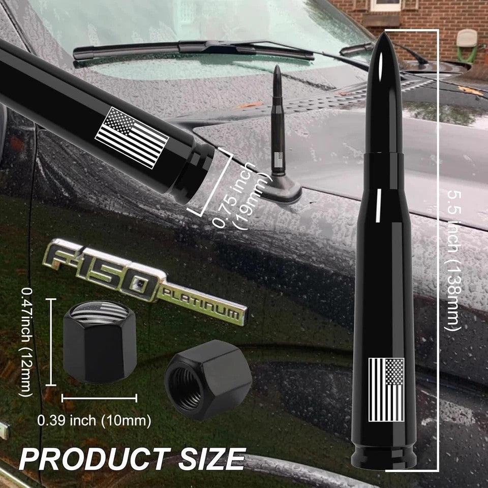 USA FLAG BULLET ANTENNA 50 CAL