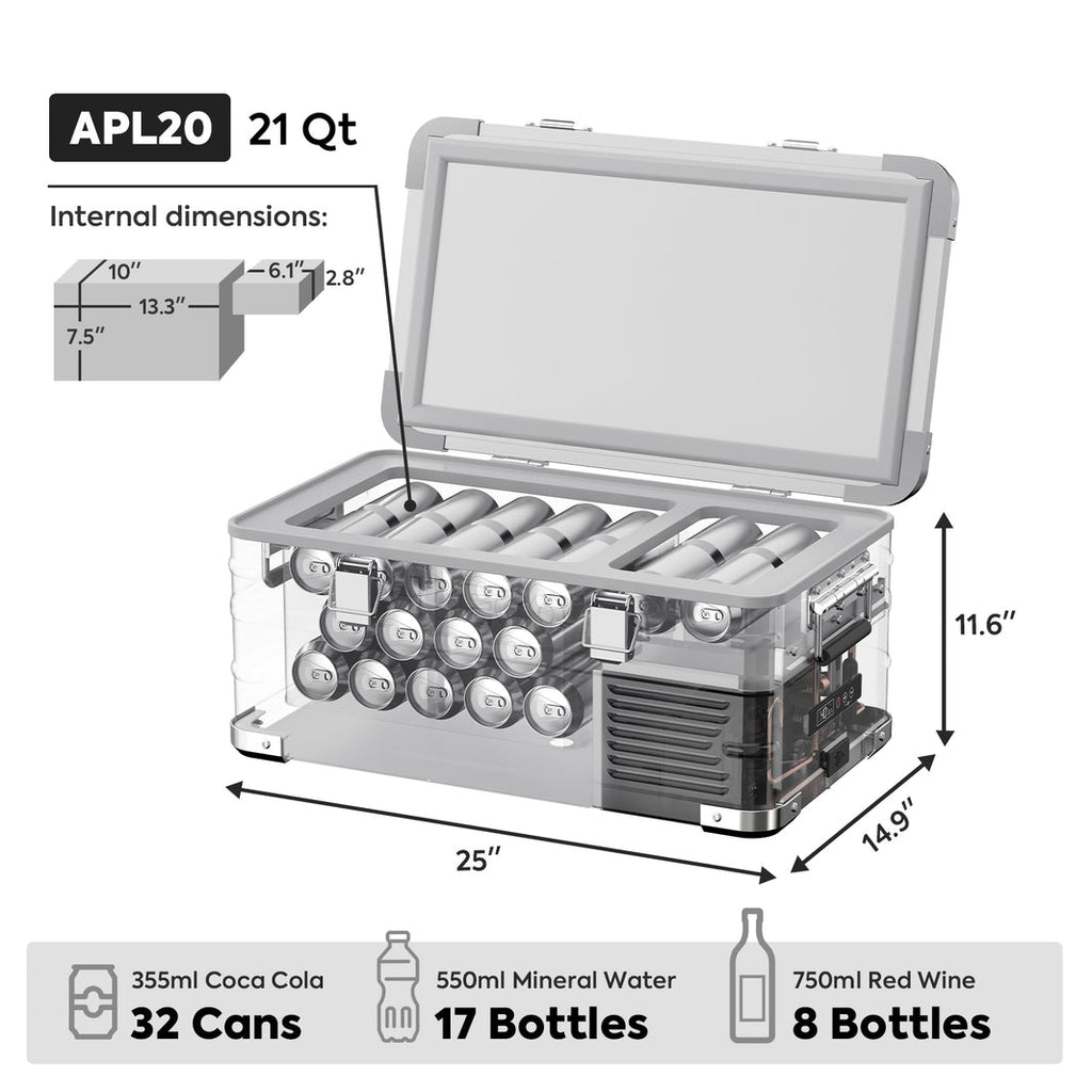ICECO APL20 Light Duty Aluminum Freezer Single Zone 20 LT