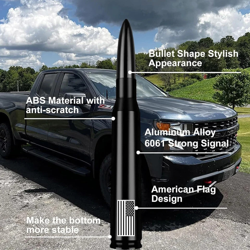 USA FLAG BULLET ANTENNA 50 CAL