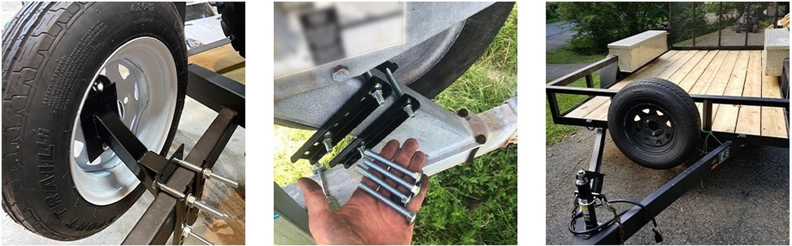 Trailer Spare Tire Side Mount Tire Carrier Wheel Holder Camper RV Boat Tire Rack