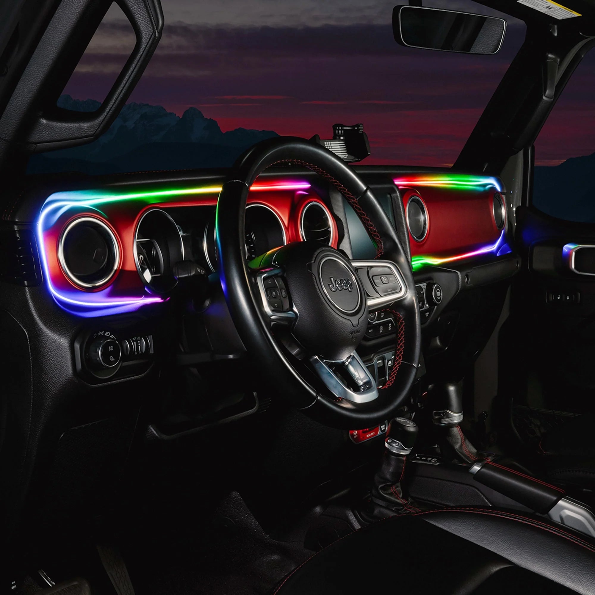 2018-2023 Jeep Wrangler JL/Gladiator JT Dynamic ColorSHIFT LED Interior Dash Board Kit